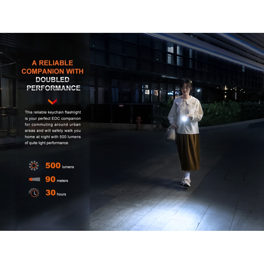 Fenix E03RV20BLU - Ladattava LED-taskulamppu LED/USB IP66 500 lm 30 h