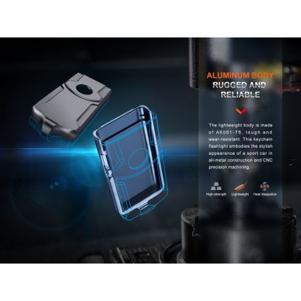 Fenix E03RV20BLU - Ladattava LED-taskulamppu LED/USB IP66 500 lm 30 h