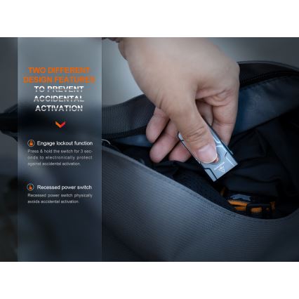 Fenix E03RV20GREY - Ladattava LED-taskulamppu LED/USB IP66 500 kiiltävä 30 h 400 mAh