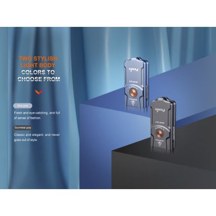 Fenix E03RV20GREY - LED Ladattava taskulamppu LED/USB IP66 500 lm 30 h