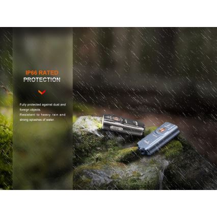 Fenix E03RV20GREY - LED Ladattava taskulamppu LED/USB IP66 500 lm 30 h