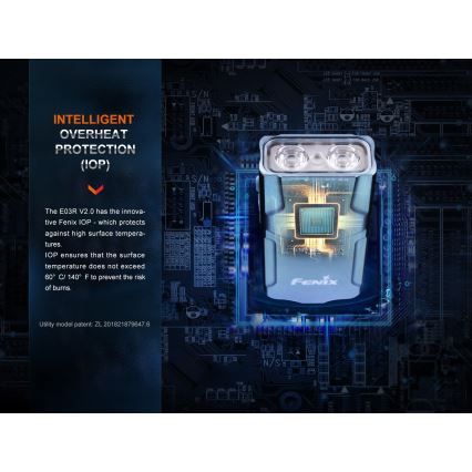 Fenix E03RV20GREY - LED Ladattava taskulamppu LED/USB IP66 500 lm 30 h