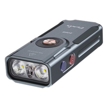 Fenix E06RGRY - LED Himmennettävä ladattava taskulamppu UV LED/USB IP66 700 kiiltävä 60 h harmaa