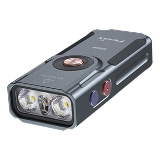 Fenix E06RGRY - LED Himmennettävä ladattava taskulamppu UV LED/USB IP66 700 kiiltävä 60 h harmaa