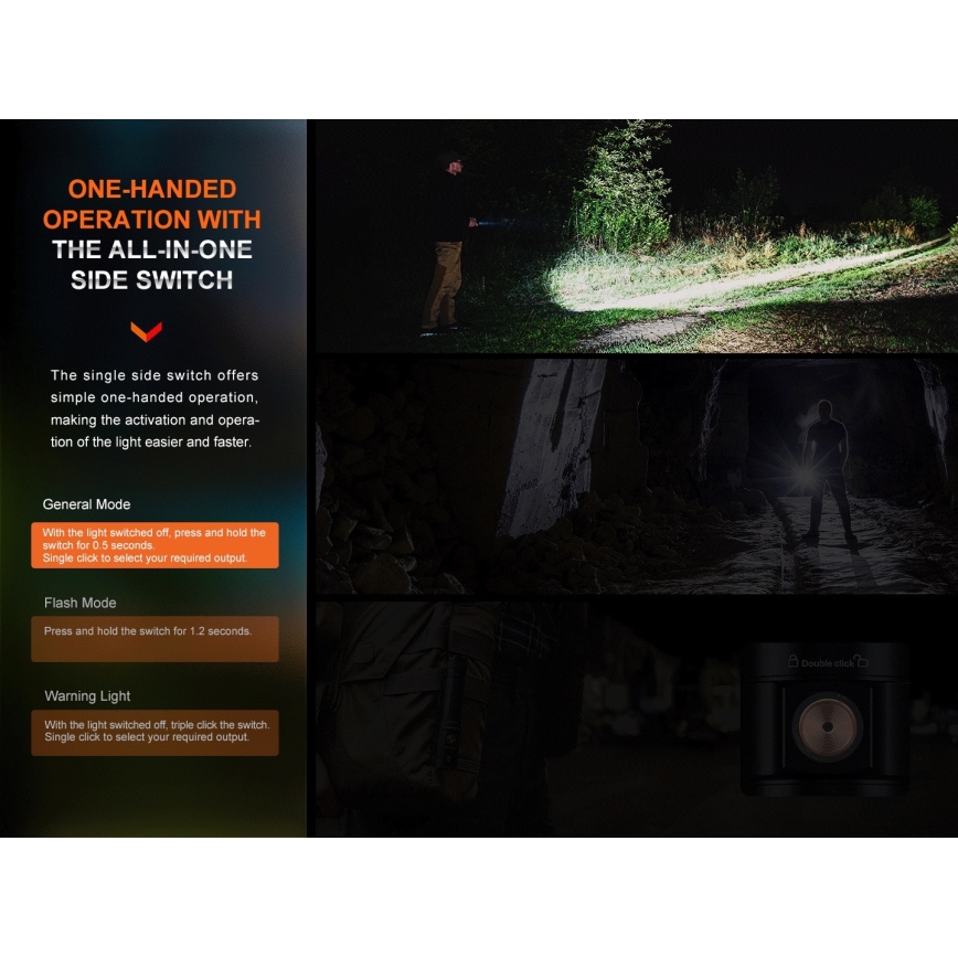 Fenix E28RV20 - LED Himmennettävä rechargeable flashlight LED/USB IP68 1700 lm 260 h