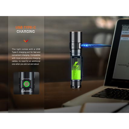 Fenix E28RV20 - LED Himmennettävä rechargeable flashlight LED/USB IP68 1700 lm 260 h
