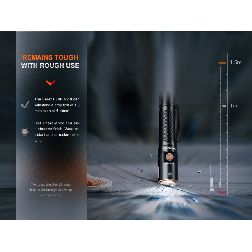 Fenix E28RV20 - LED Himmennettävä rechargeable flashlight LED/USB IP68 1700 lm 260 h