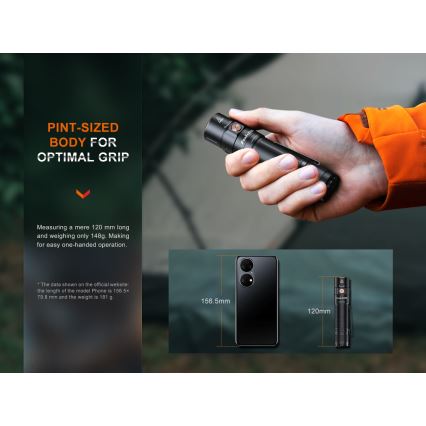 Fenix E35RSETAODS - LED Himmennettävä rechargeable flashlight LED/USB IP68 3100 lm 69 h + diffuser 26,5mm