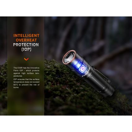 Fenix E35RSETAODS - LED Himmennettävä rechargeable flashlight LED/USB IP68 3100 lm 69 h + diffuser 26,5mm