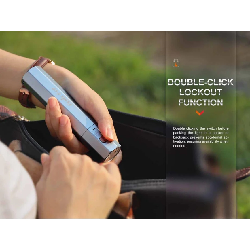 Fenix ECPBLCK - LED Ladattava taskulamppu virtapankilla USB IP68 1600 lm 504 h musta