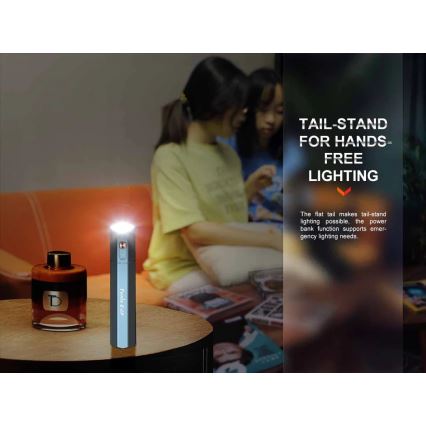 Fenix ECPBLUE - LED Ladattava taskulamppu virtapankilla USB IP68 1600 lm 504 h sininen