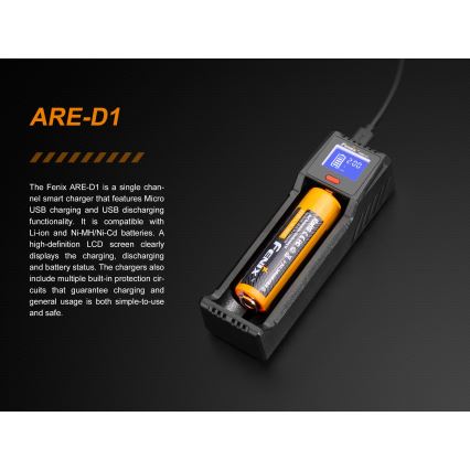 Fenix FENARED1 - Akkulaturi 1xLi-ion/AAA/AA/C 5V