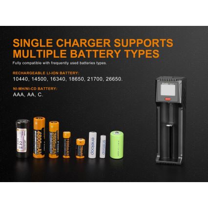 Fenix FENARED1 - Akkulaturi 1xLi-ion/AAA/AA/C 5V