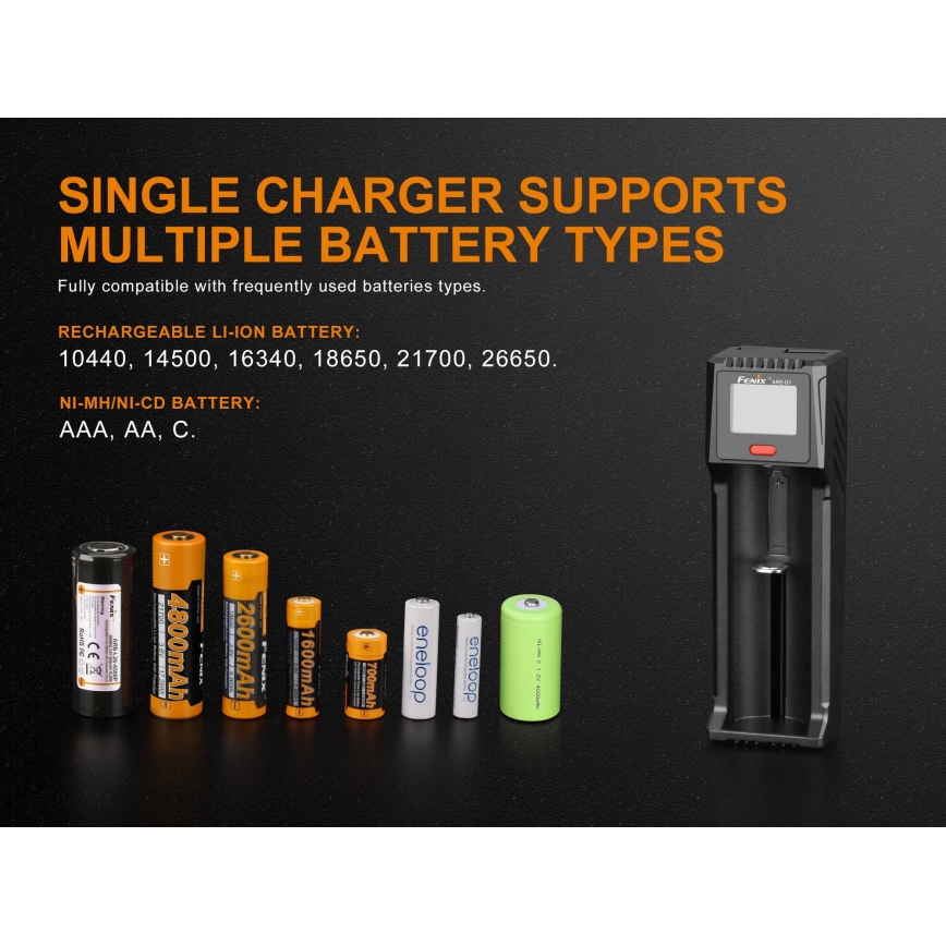 Fenix FENARED1 - Akkulaturi 1xLi-ion/AAA/AA/C 5V