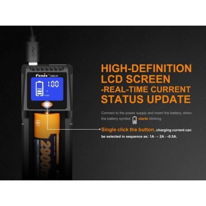 Fenix FENARED1 - Akkulaturi 1xLi-ion/AAA/AA/C 5V