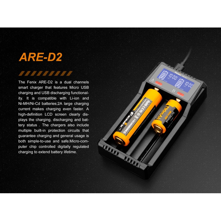 Fenix FENARED2 - Akkulaturi 2xLi-ion/AAA/AA/C 5V