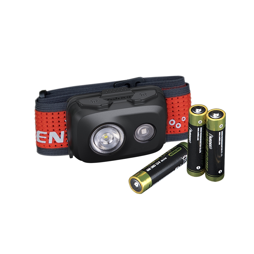 Fenix HL16V2BLK - LED Otsalamppu LED/3xAAA IP66 450 lm 200 h musta/oranssi