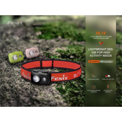 Fenix HL16V2GRN - LED Otsalamppu LED/3xAAA IP66 450 lm 200 h vihreä