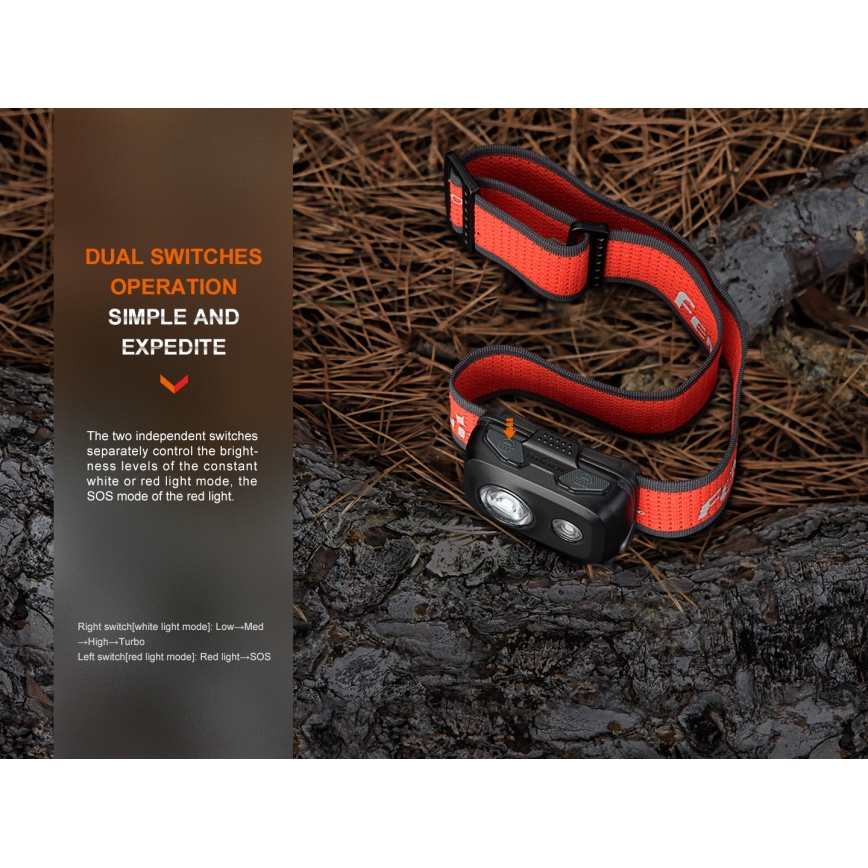 Fenix HL16V2PIN - LED Otsalamppu LED/3xAAA IP66 450 lm 200 h vaaleanpunainen