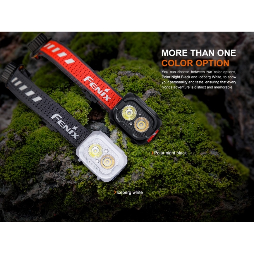Fenix HL18RTV20BLC - LED Himmennettävä ladattava otsalamppu LED/USB IP66 800 lm 160 h musta/oranssi