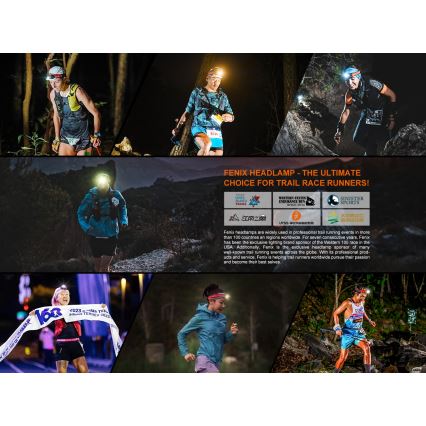Fenix HL18RTV20BLC - LED Himmennettävä ladattava otsalamppu LED/USB IP66 800 lm 160 h musta/oranssi