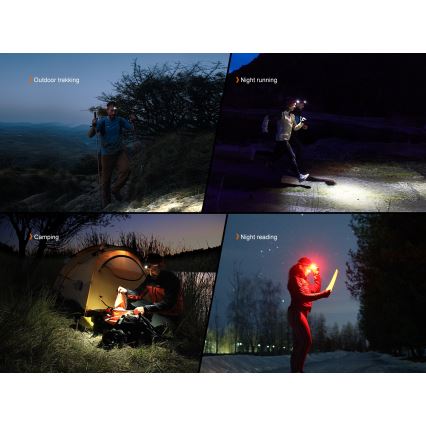 Fenix HL18RTV20WHT - LED Himmennettävä ladattava otsalamppu LED/USB IP66 800 kiiltävä 160 h valkoinen/musta