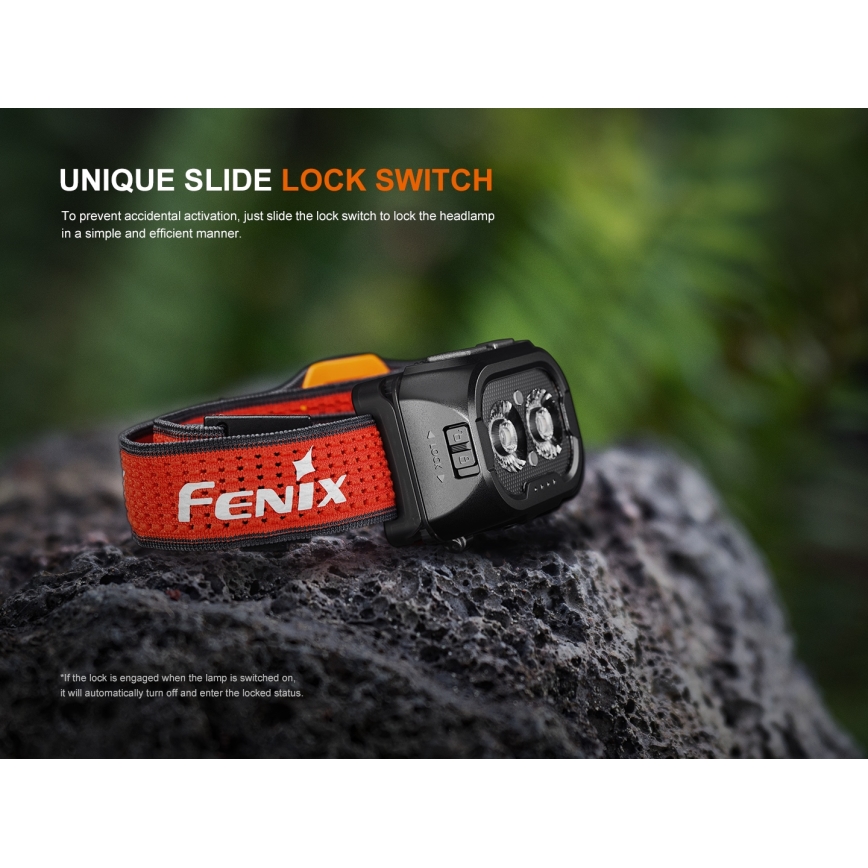 Fenix HL18RTV20WHT - LED Himmennettävä ladattava otsalamppu LED/USB IP66 800 kiiltävä 160 h valkoinen/musta
