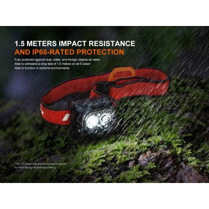 Fenix HL18RTV20WHT - LED Himmennettävä ladattava otsalamppu LED/USB IP66 800 kiiltävä 160 h valkoinen/musta