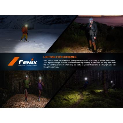 Fenix HL18RTV20WHT - LED Himmennettävä ladattava otsalamppu LED/USB IP66 800 kiiltävä 160 h valkoinen/musta