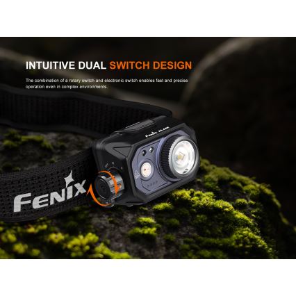 Fenix HL45R - LED Himmennettävä ladattava tarkennus otsalamppu LED/USB IP66 1000 kiiltävä 240 h musta