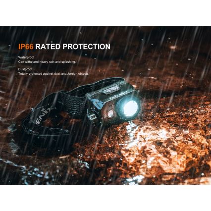Fenix HL45R - LED Himmennettävä ladattava tarkennus otsalamppu LED/USB IP66 1000 kiiltävä 240 h musta