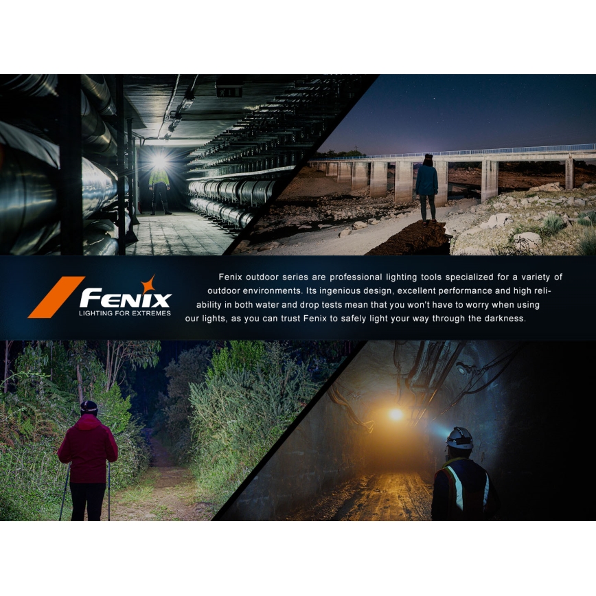 Fenix HL45R - LED Himmennettävä ladattava tarkennus otsalamppu LED/USB IP66 1000 kiiltävä 240 h musta