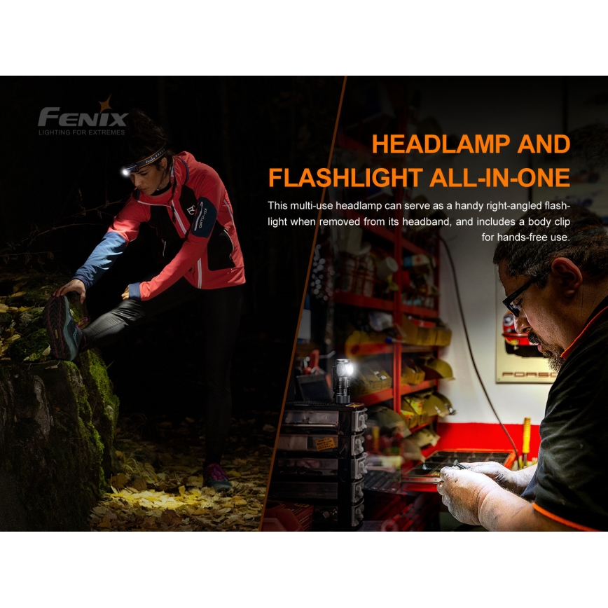 Fenix HM51RV20 - LED Ladattava otsalamppu 3xLED/1xCR123A IP68 700 lm 120 hrs