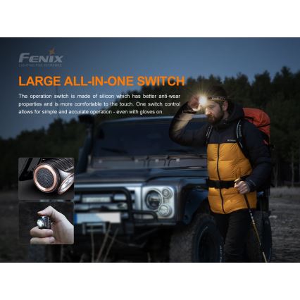 Fenix HM51RV20 - LED Ladattava otsalamppu 3xLED/1xCR123A IP68 700 lm 120 hrs
