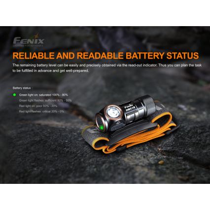 Fenix HM51RV20 - LED Ladattava otsalamppu 3xLED/1xCR123A IP68 700 lm 120 hrs