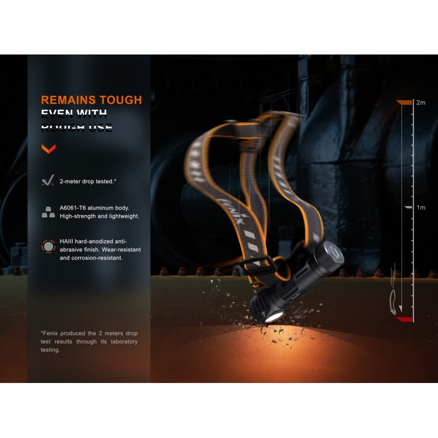 Fenix HM61RV20 - Ladattava LED-ajovalaisin LED/USB IP68 1600 lm 300 h