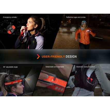 Fenix HM62TMGM - LED Himmennettävä ladattava otsalamppu LED/USB IP68 1200 kiiltävä 280 h 3400 mAh