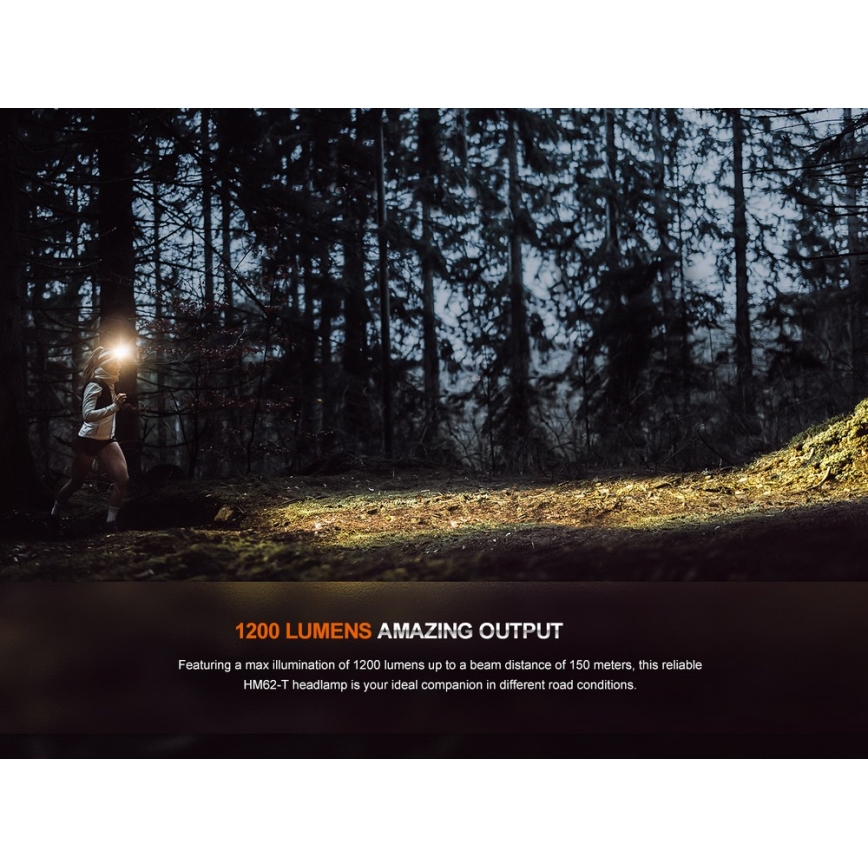 Fenix HM62TMGM - LED Himmennettävä ladattava otsalamppu LED/USB IP68 1200 lm 280 h