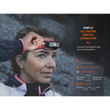 Fenix HM62TMGM - LED Himmennettävä ladattava otsalamppu LED/USB IP68 1200 lm 280 h