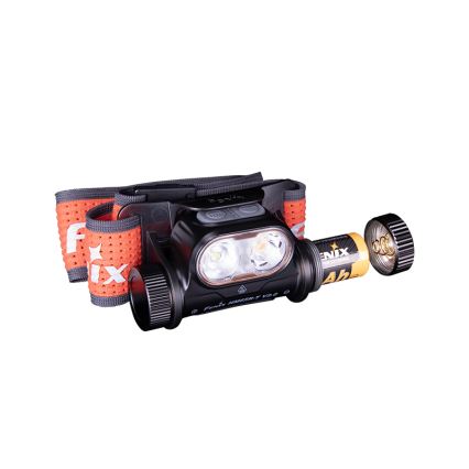 Fenix HM65RTV20BLC- LED Himmennettävä ladattava otsalamppu LED/USB IP68 musta/oranssi