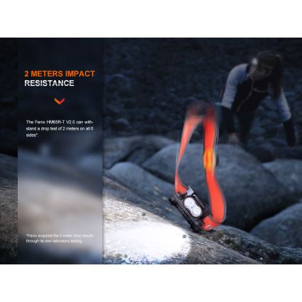 Fenix HM65RTV20PRP - LED Himmennettävä ladattava otsalamppu LED/USB IP68 1600 lm 300h musta/violetti
