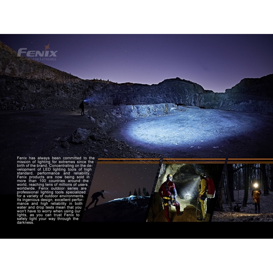 Fenix HP16R1250 - Ladattava LED-ajovalaisin 3xLED/USB 4xAA IP66 1250 lm 600 h 3000 mAh