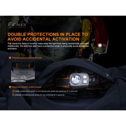 Fenix HP25RV20 - LED Himmennettävä rechargeable headlamp 3xLED/1x21700 IP66 1600 lm 800 h