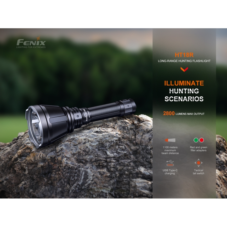 Fenix HT18R - LED Himmennettävä ladattava taskulamppu LED/1x21700 IP68 2800 lm 42 h 5000 mAh