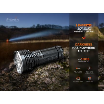 Fenix LR40RV20 - Ladattava LED-taskulamppu LED/USB IP68 15000 lm 177 h