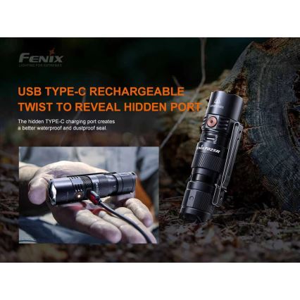 Fenix PD25R - Ladattava LED-taskulamppu LED/USB/1xCR123A IP68 800 lm 70 h 700 mAh