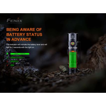 Fenix PD25R - Ladattava LED-taskulamppu LED/USB/1xCR123A IP68 800 lm 70 h 700 mAh