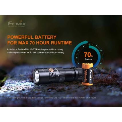 Fenix PD25R - Ladattava LED-taskulamppu LED/USB/1xCR123A IP68 800 lm 70 h 700 mAh