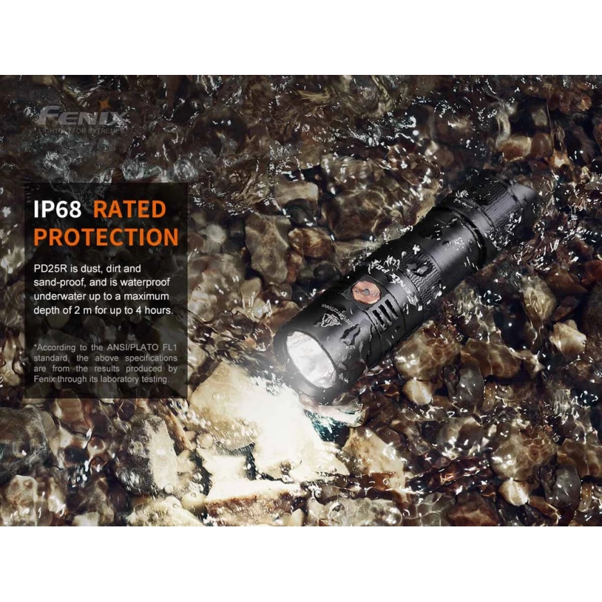 Fenix PD25R - Ladattava LED-taskulamppu LED/USB/1xCR123A IP68 800 lm 70 h 700 mAh