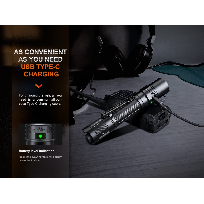 Fenix PD35R - Ladattava LED-taskulamppu LED/USB/2xCR123A IP68 1700 lm 100 h 3400 mAh